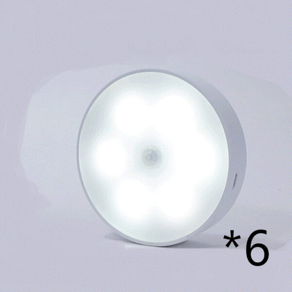 Usb Rechargeable Motion Sensor Light Round Wireless LED Puck Light Kichen Cabinet Lighting Motion Sensor Lamp Night Light - Image 2