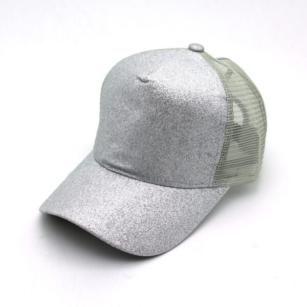 Ponytail Baseball Cap Korean Solid Color Sequins