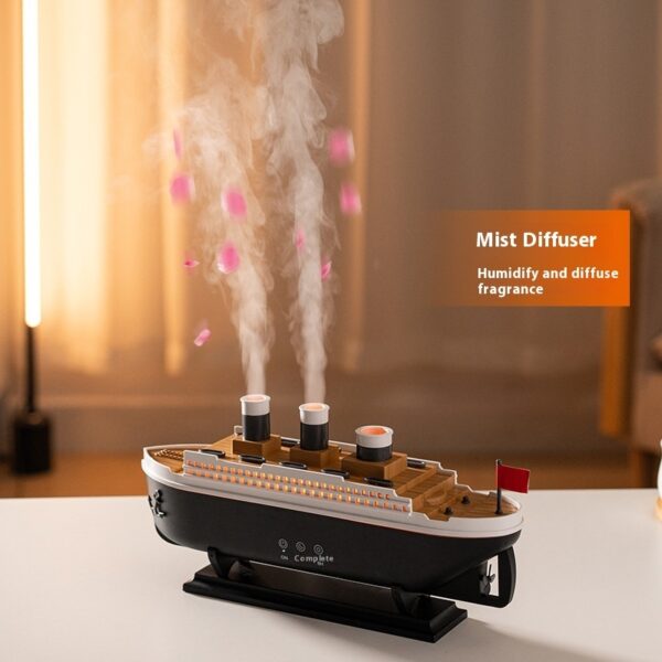 Creative Retro Ship Aroma Diffuser Ultrasonic Spit Smoke Ring Jellyfish Spray Humidifier - Image 2