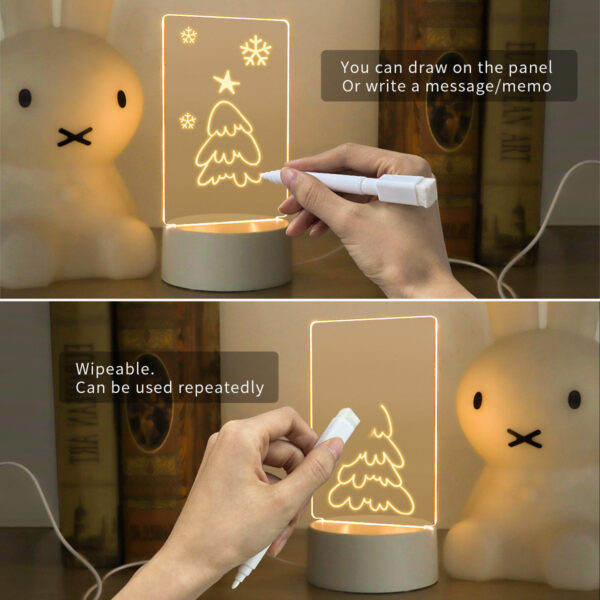 LED Light Note Board Usb Desktop Night Light Luminous Handmade Writing Board - Image 6