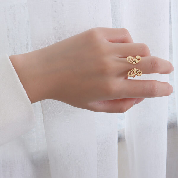 Personality Fashion Normcore Style Hollow Butterfly Ring - Image 4