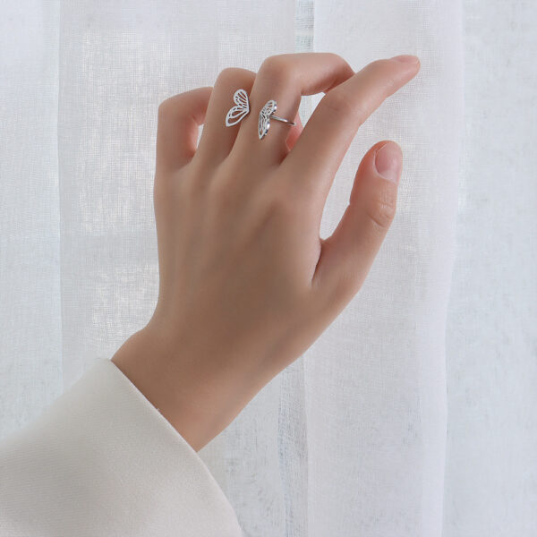 Personality Fashion Normcore Style Hollow Butterfly Ring - Image 2