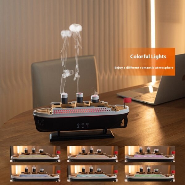 Creative Retro Ship Aroma Diffuser Ultrasonic Spit Smoke Ring Jellyfish Spray Humidifier - Image 3