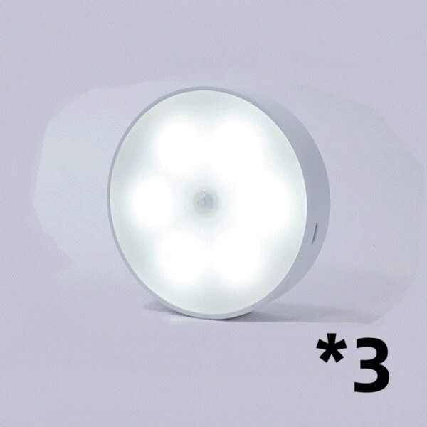 Usb Rechargeable Motion Sensor Light Round Wireless LED Puck Light Kichen Cabinet Lighting Motion Sensor Lamp Night Light - Image 6