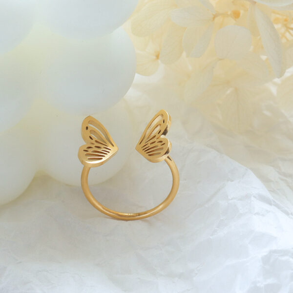 Personality Fashion Normcore Style Hollow Butterfly Ring - Image 5