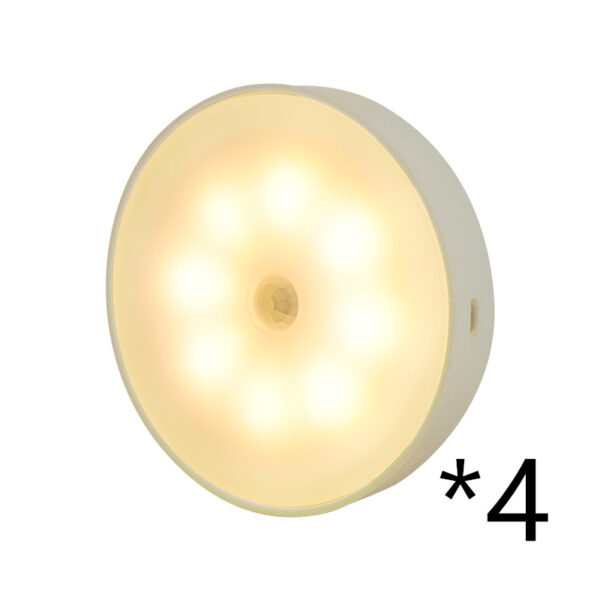 Usb Rechargeable Motion Sensor Light Round Wireless LED Puck Light Kichen Cabinet Lighting Motion Sensor Lamp Night Light - Image 5