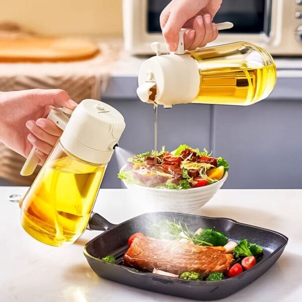 470ML Olive Oil Sprayer Dispenser For Cooking BBQ 2 In 1 Glass Oil Vinegar Soy Sauce Spray Kitchen Oil Bottle For Air Fryer - Image 9