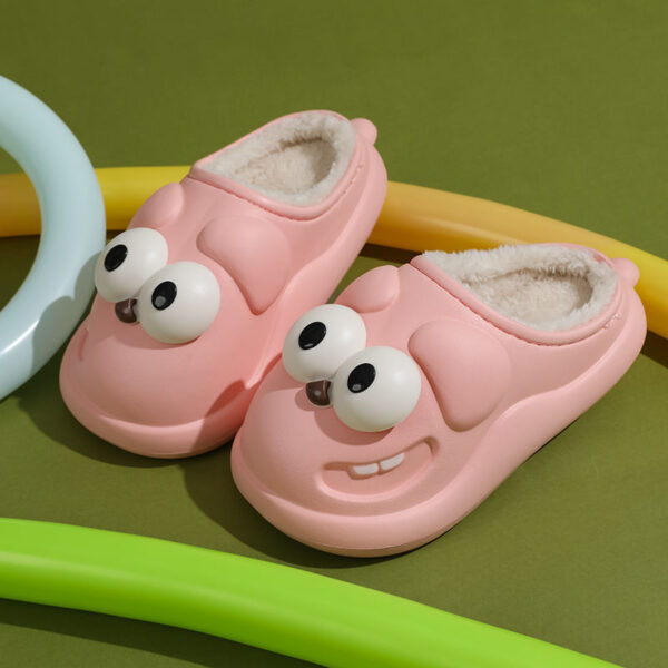 Cotton Slippers Big Eye Dog Cartoon Indoor Platform - Image 5