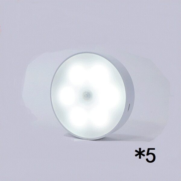 Usb Rechargeable Motion Sensor Light Round Wireless LED Puck Light Kichen Cabinet Lighting Motion Sensor Lamp Night Light - Image 3