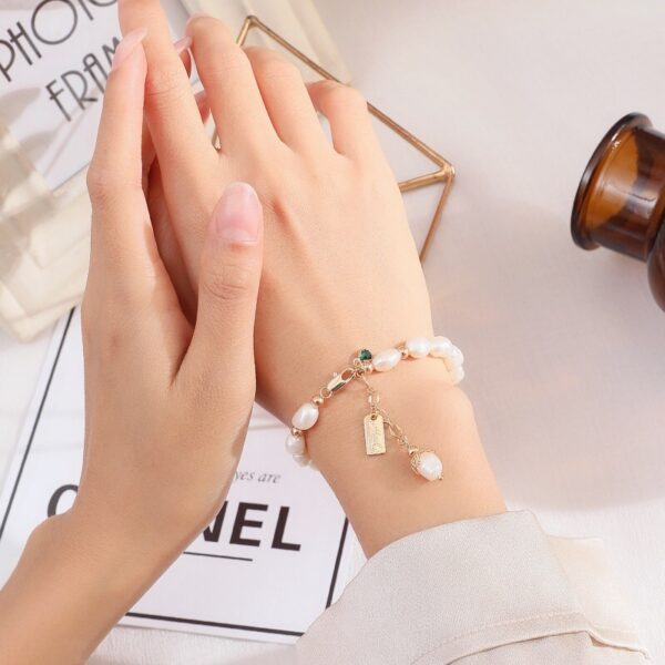 Natural Zircon Pearl Bracelet Ins Fashion Luxury Jewelry - Image 4