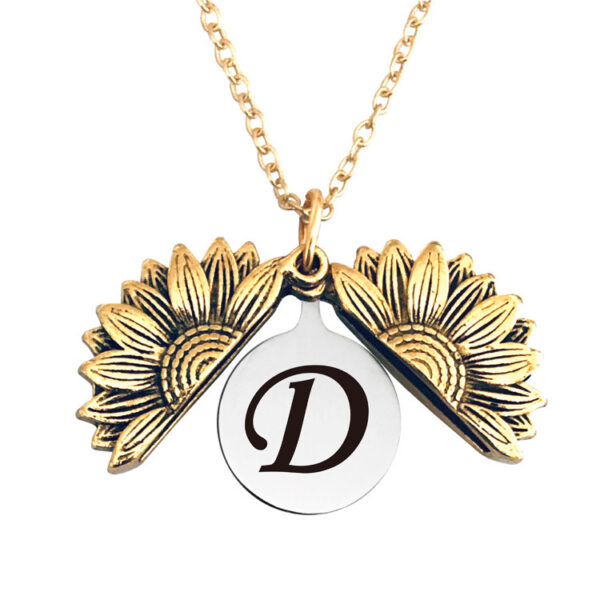 Vintage Gold Double  Sunflower Necklace - Image 10