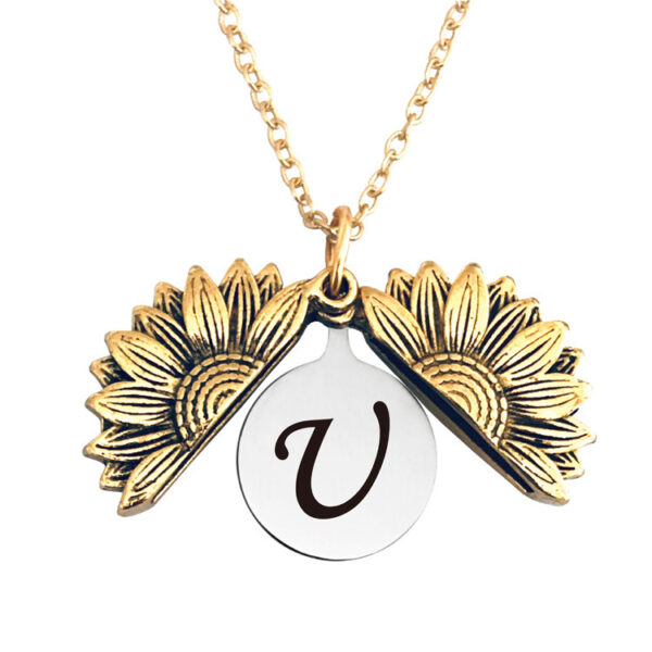 Vintage Gold Double  Sunflower Necklace - Image 5